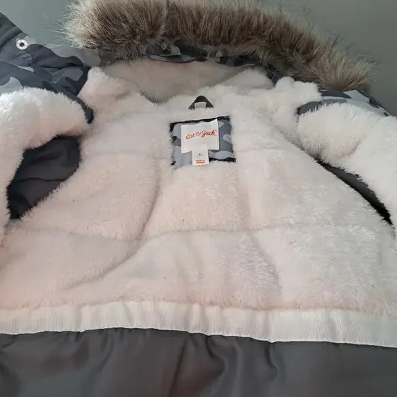 Cat & Jack Toddler Boys Camo Full Zip Puffer Winter Coat 3T - Picture 5 of 10